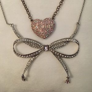 Betsy Johnson heart and bow necklaces